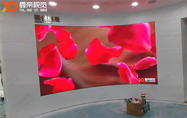 深圳穩(wěn)健展廳兩塊戶內(nèi)弧形LED屏項目